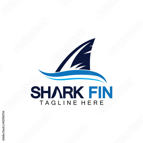 Shark fin logo vector illustration design template.Shark Logo Template-Vector illustration