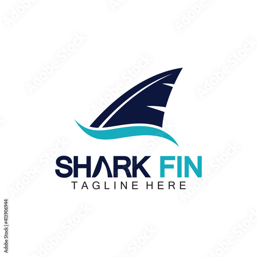 Shark fin logo vector illustration design template.Shark Logo Template-Vector illustration