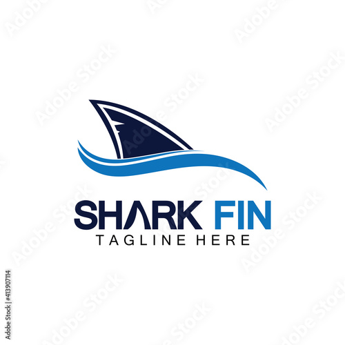Shark fin logo vector illustration design template.Shark Logo Template-Vector illustration
