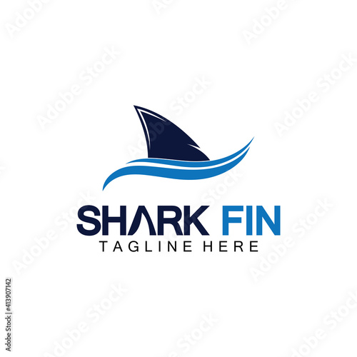 Shark fin logo vector illustration design template.Shark Logo Template-Vector illustration