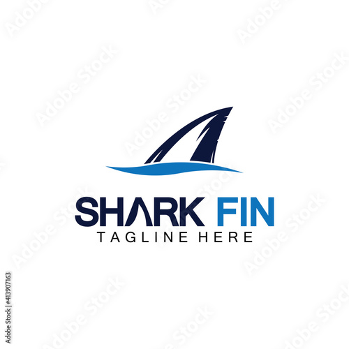 Shark fin logo vector illustration design template.Shark Logo Template-Vector illustration
