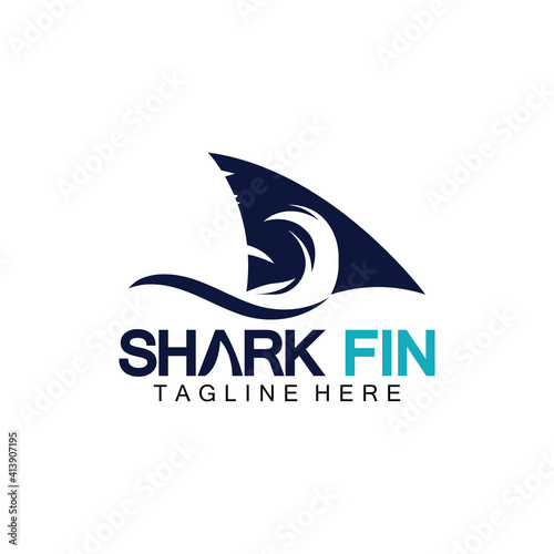 Shark fin logo vector illustration design template.Shark Logo Template-Vector illustration