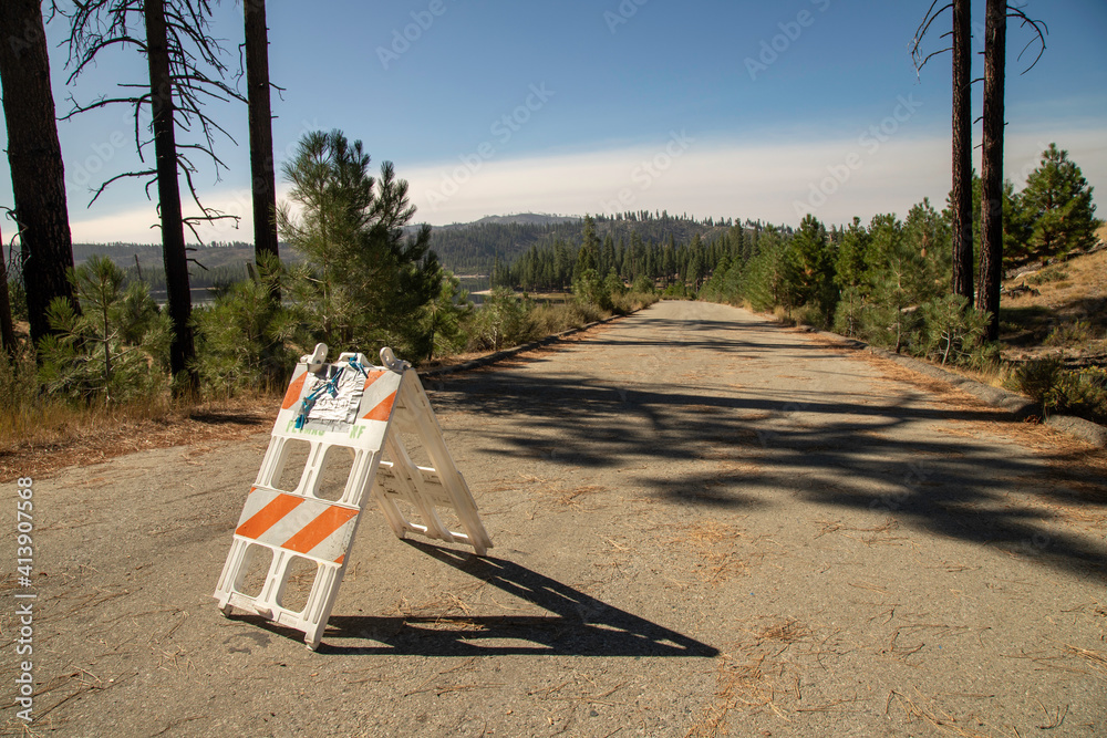 PLUMAS COUNTY CALIFORNIA SEPTEMBER 10, 2020 barricade blocks