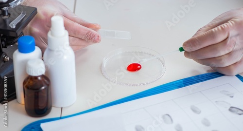 Drug synthesis lab experimentnig with pills