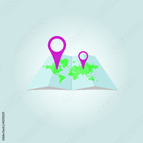 Placed on the world map location info