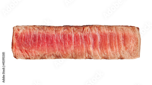 Steak, frying degree: medium, isolated on white background, clipping path, full depth of field