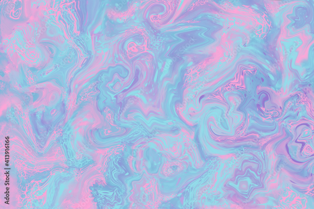Fluid abstract background. Bright twisted liquid texture in soft colors.