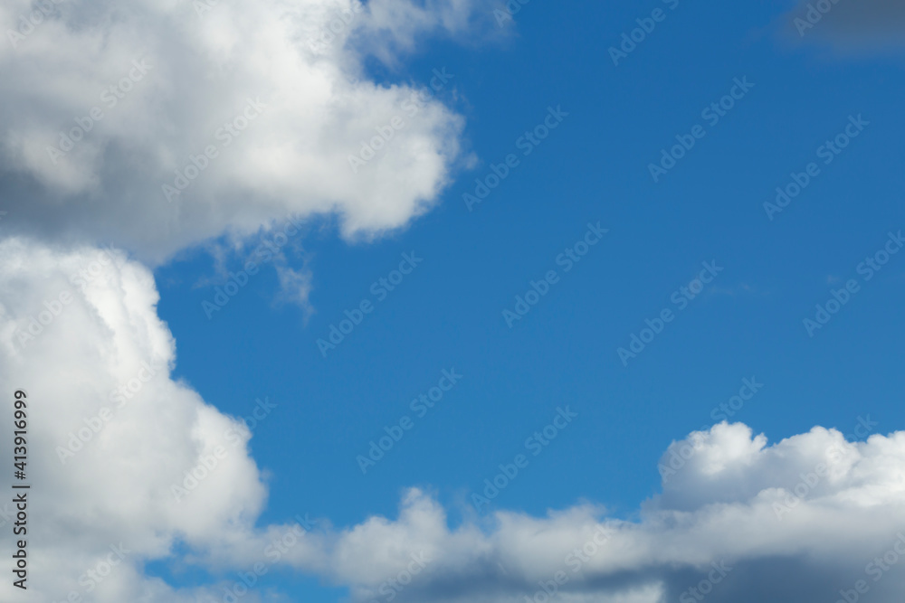 Clouds and a blue sky, copy space in the photo Clouds and a blue sky, copy space in the photo