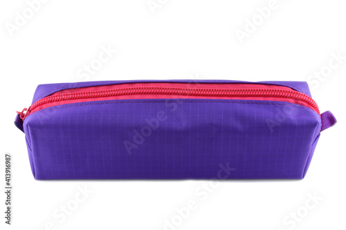 Fotografie, Obraz Purple pencil case with a red lock.