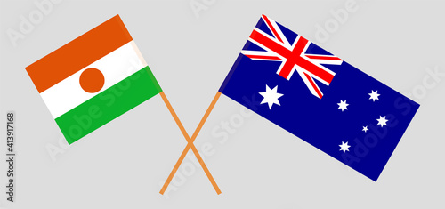 Crossed flags of the Niger and Australia