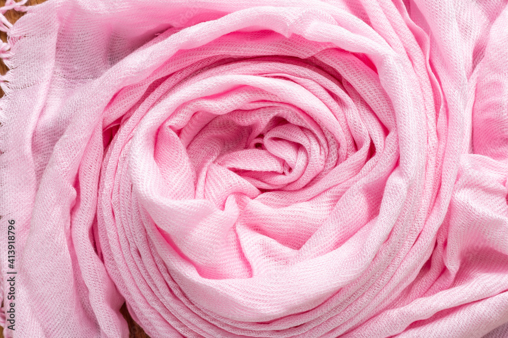 Crumpled linen cloth texture. Wrinkled textile. pink Crumpled linen cloth texture. Wrinkled textile. pink