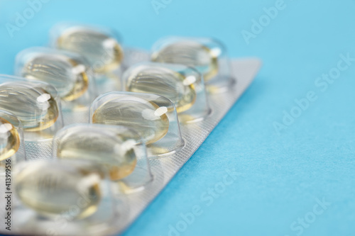 Blister pack of medicine pills.