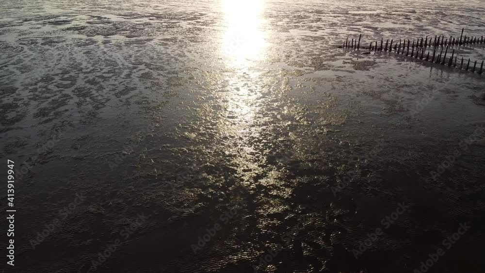 Wattenmeer bei Bremerhaven mit der Drohne über das Watt