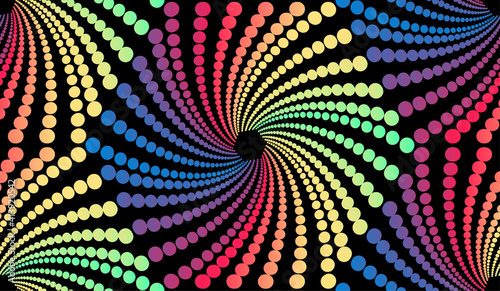 Seamless vector abstract op art background, multicolor abstract polka dots.