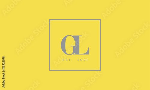 Pantone 2021 Ultimate Gray logotype monogram alphabet characters Illuminating backgound