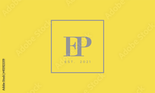 Pantone 2021 Ultimate Gray logotype monogram alphabet characters Illuminating backgound