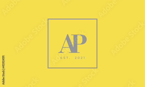 Pantone 2021 Ultimate Gray logotype monogram alphabet characters Illuminating backgound