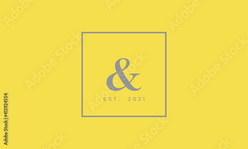 Pantone 2021 Ultimate Gray logotype monogram alphabet characters Illuminating backgound