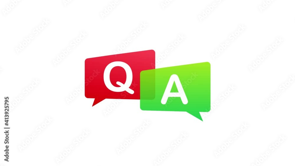Question and Answer Bubble Chat on white background. Motion graphics. Question and Answer Bubble Chat on white background. Motion graphics.
