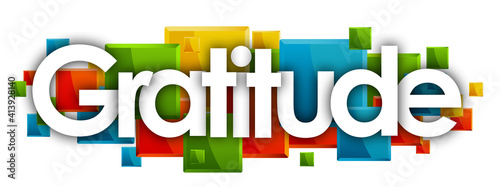gratitude in colored rectangles background