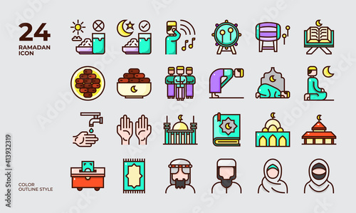 Ramadan Color Outline Icon