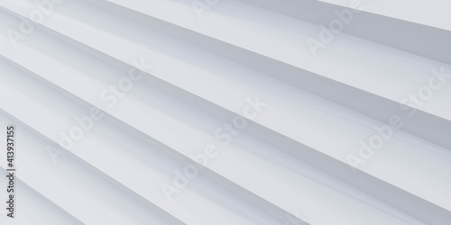 white stair case modern minimalistic design 3d render illustration