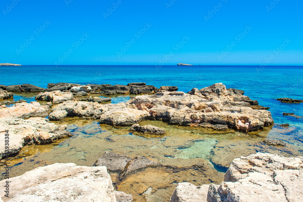 Landscape of the coast of Rhodes island