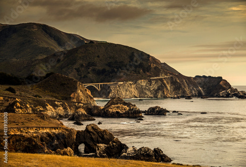 dramatic landscape photo of Big Sur,California during summer.