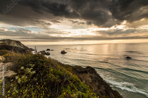 dramatic landscape photo of Big Sur,California during summer.