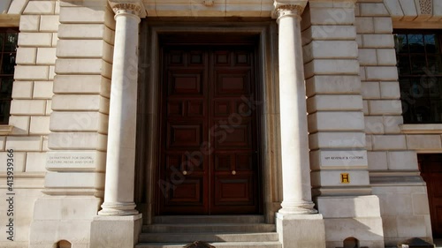 Wide angle view of the HM Revenue and Customs HMRC headquarters in Whitehall, Westminster, London, England, UK photo