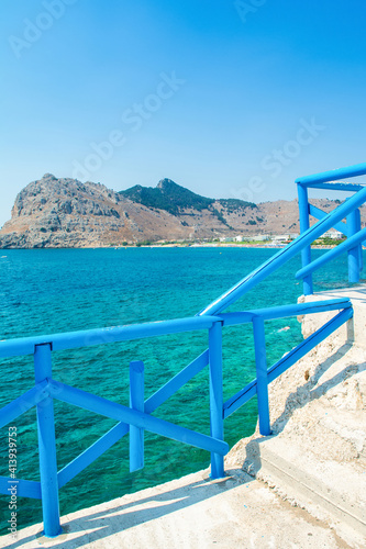 View to Kolymbia beach from church view point  Rhodes  Greece