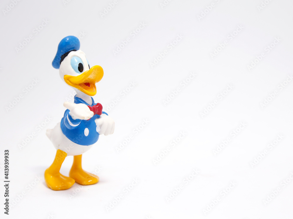 Donald duck. Cartoon characters from Walt Disney Pictures Studios. Classic  cartoon. Isolated white. Stock Photo | Adobe Stock