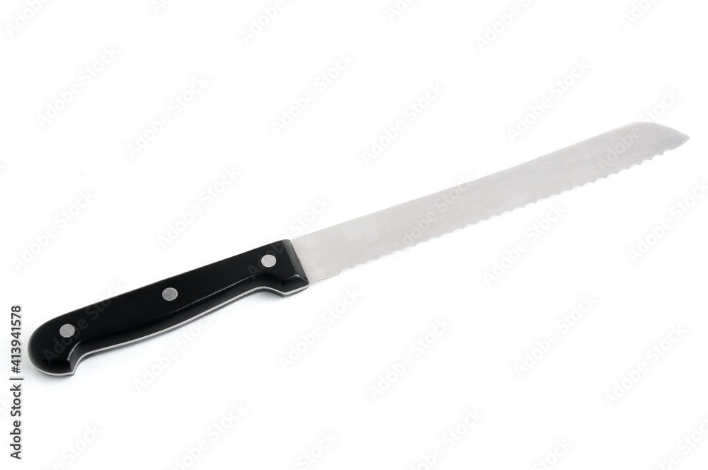 Knife for cutting bread on a white background Knife for cutting bread on a white background