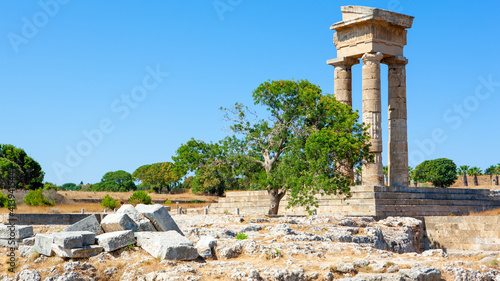 Ruins of Kameiros ancient city in Rhodes island, Greece photo