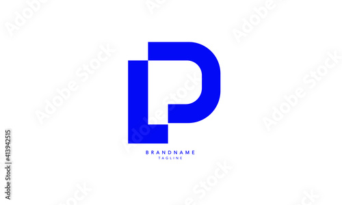 Alphabet letters Initials Monogram logo LP, PL, L and P