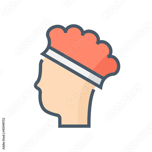 Shower cap vector icon. Also called bath cap, laboratory cap. That hat for woman use while showering, bathing, cooking and lab testing by cover on head. Also for beauty and spa i.e. hair salon, dyeing