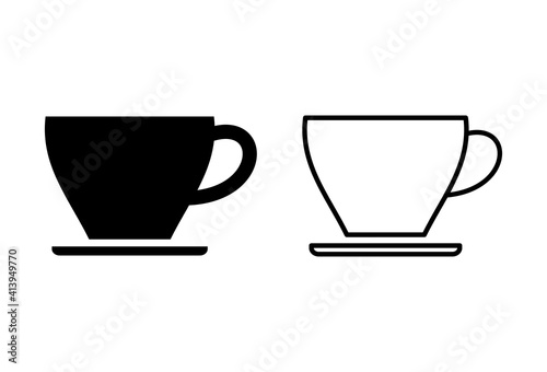 coffee cup icon set. cup a coffee icon vector.