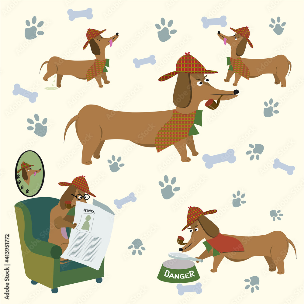 set of cartoon dogs set of cartoon dogs