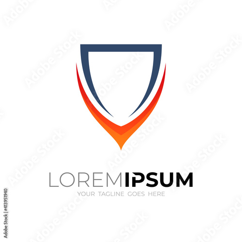 Shield logo and line design template, line logo with simple design Free Download Shield logo and line design template, line logo with simple design - GFXLoad