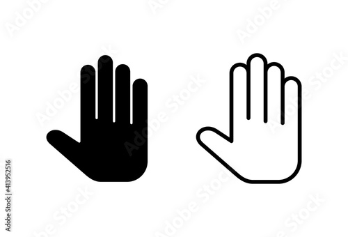 Hand icon set. hand vector icon, palm
