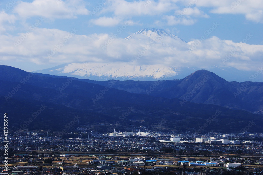 小田原市　曽我別所梅林　見晴台からの富士山遠景