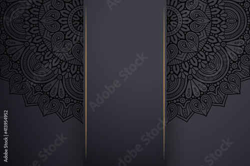 Luxury dark gold mandala ornament template