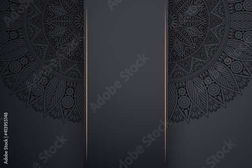 Luxury dark gold mandala ornament template