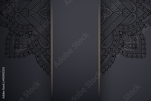 Luxury dark gold mandala ornament template
