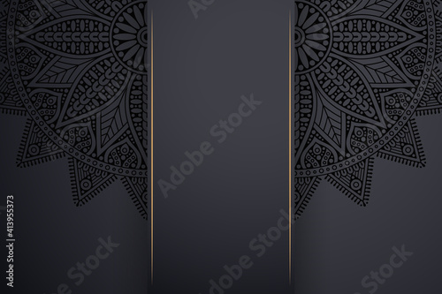 Luxury dark gold mandala ornament template