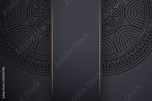 Luxury dark gold mandala ornament template