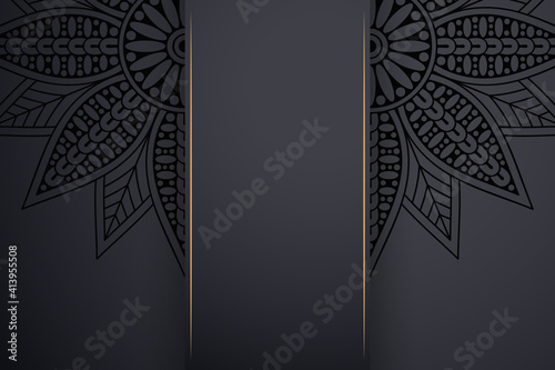 Luxury dark gold mandala ornament template
