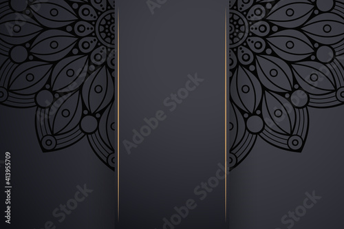 Luxury dark gold mandala ornament template