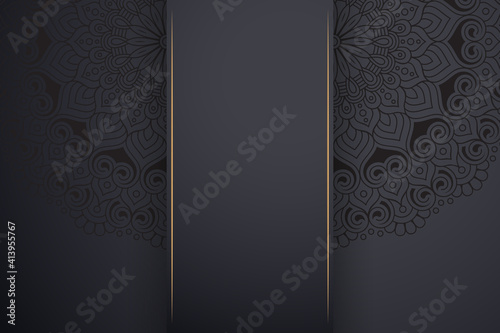 Luxury dark gold mandala ornament template