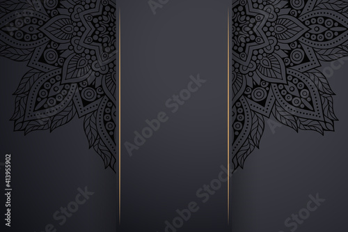 Luxury dark gold mandala ornament template